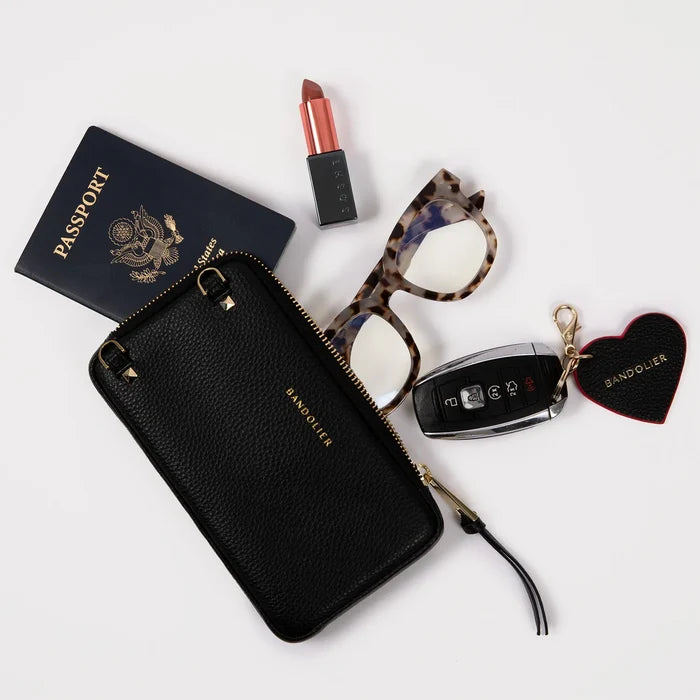 Brooke Canvas Pouch Set - Cream Black/Gold