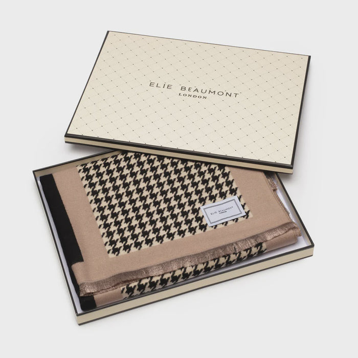Elie Beaumont Winter Scarf - Black Dog Tooth Check