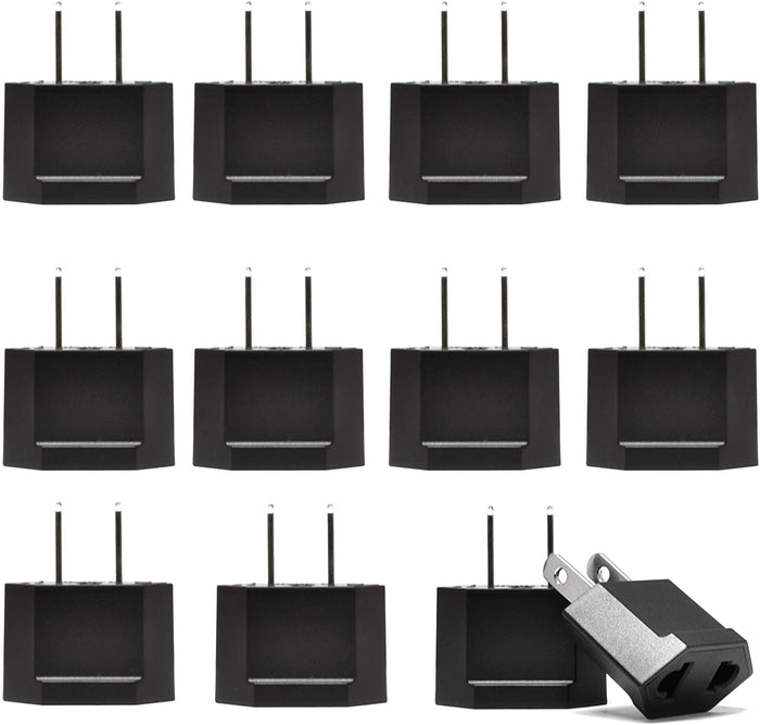 Europe Asia to USA Plug Adapter - Non-Grounded (UP-6US-12US)