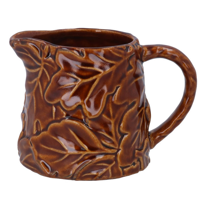 Gisela Graham Brown Oak Leaf Stoneware Jug