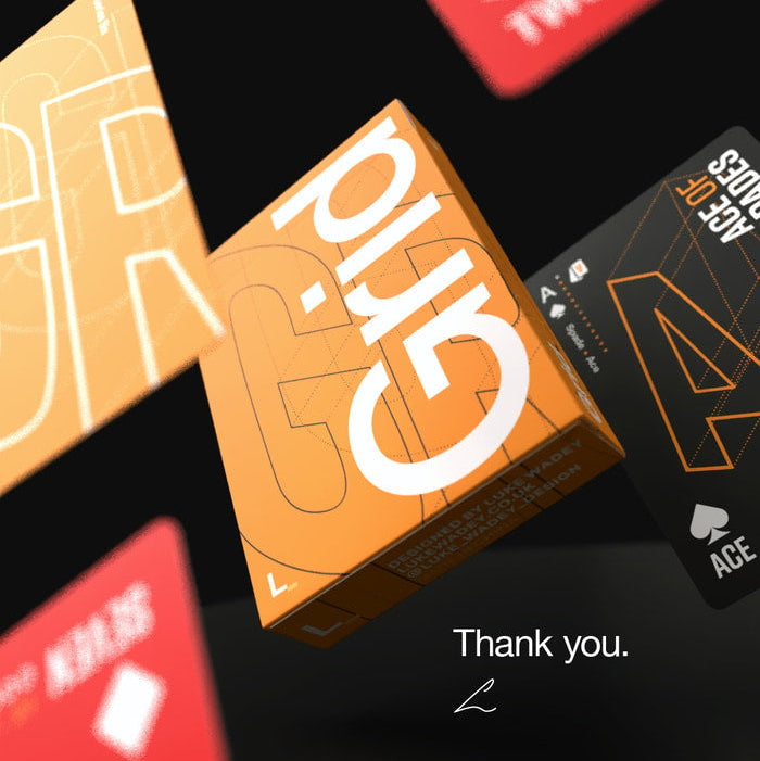 Grid Series Six Typographic Playing Cards