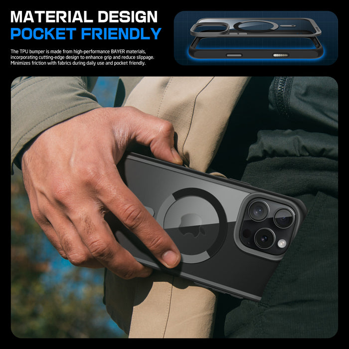 iPhone 16 Pro Max 6.9 inch Unicorn Beetle MAG Slim Clear MagSafe Camera Control Button Case-Black