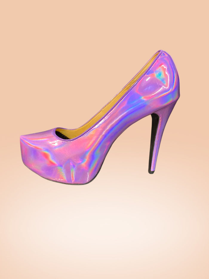 Iridescent Lilac court shoe - UK 9