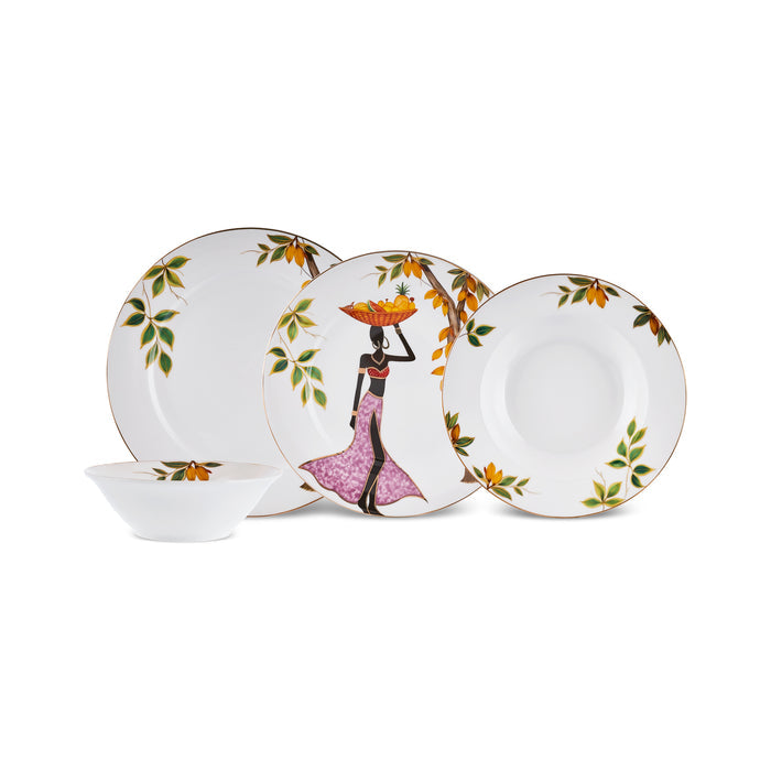 Karaca Elegance Bone Samira – Service de table 24 pièces pour 6 personnes