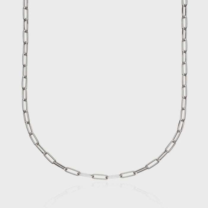 Lily Charmed Box Link Chain Necklace - Silver