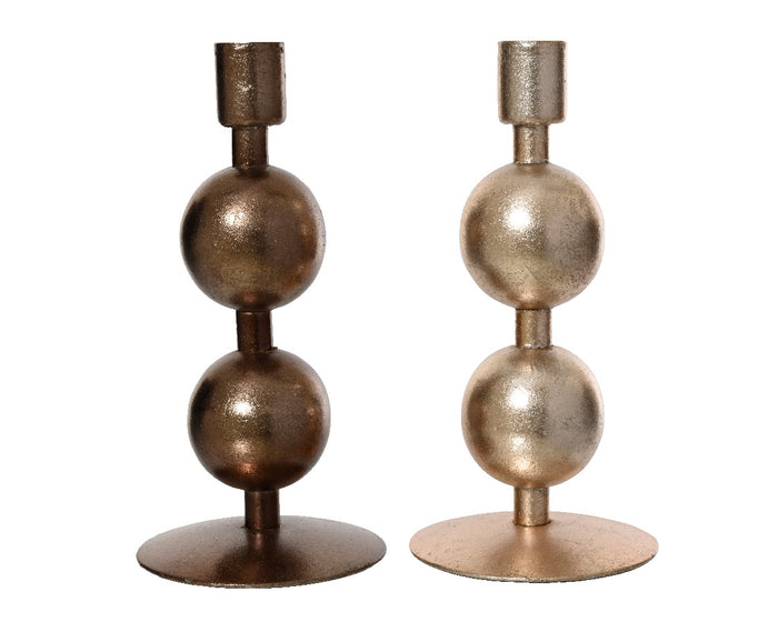 Metal Double Ball Candle Holder