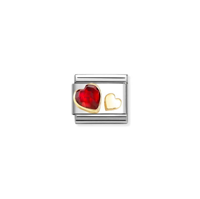 Nomination Classic 18K Gold Charm - CZ Red Heart