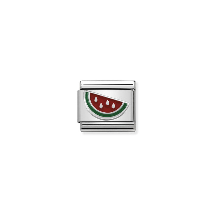 Nomination Classic Link Symbols Silver and Enamel Watermelon