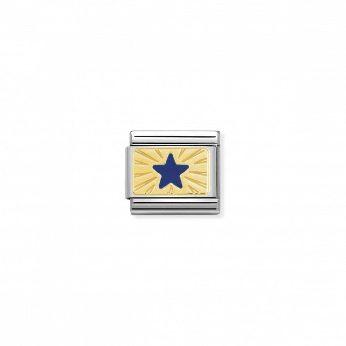 Nomination Composable Classic Link 18k Gold Blue Enamel Star