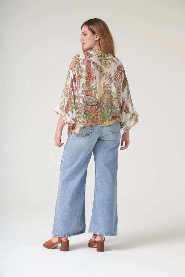 One Hundred Stars Kimono Boho Garden Ecru