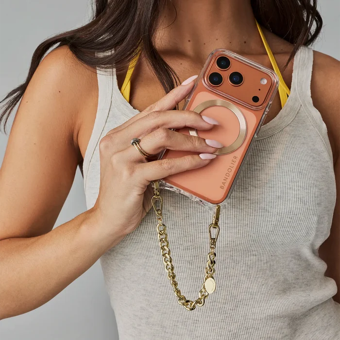 Palmer Magnet Duet Crossbody Phone Case - Clear/Gold