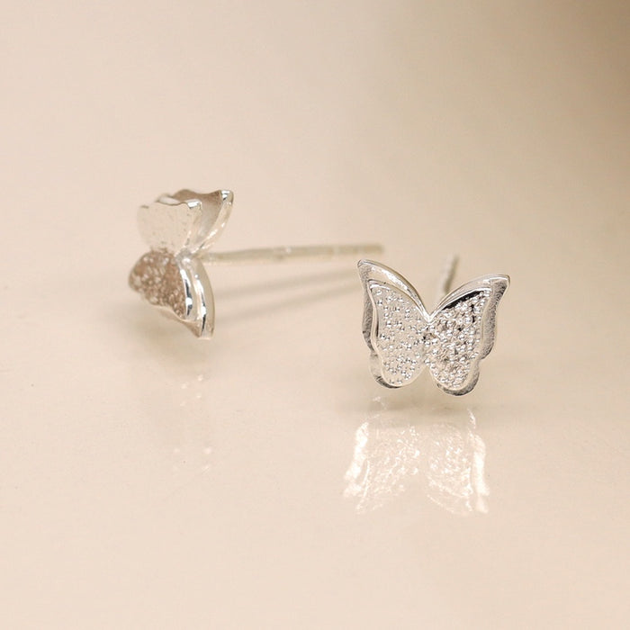POM Sterling Silver Butterfly Stud Earrings