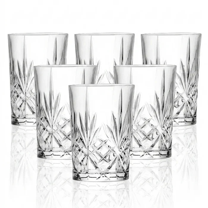 RCR Melodia Service de 6 Verres à Eau, 250 ml, Transparent