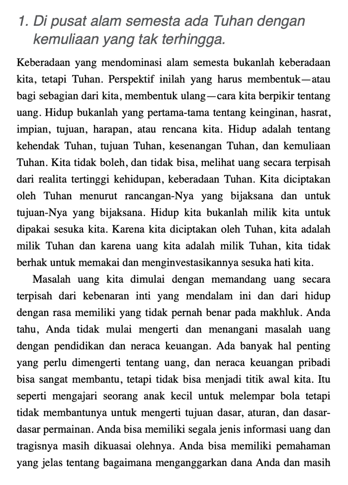 Redeeming Money (Indonesian eBook)