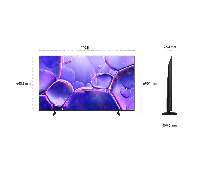 Samsung LED TV 50Inch Smart Tv, Crystal 4K, 3HDMI & 1USB, Satellite Built-in, Wi-Fi