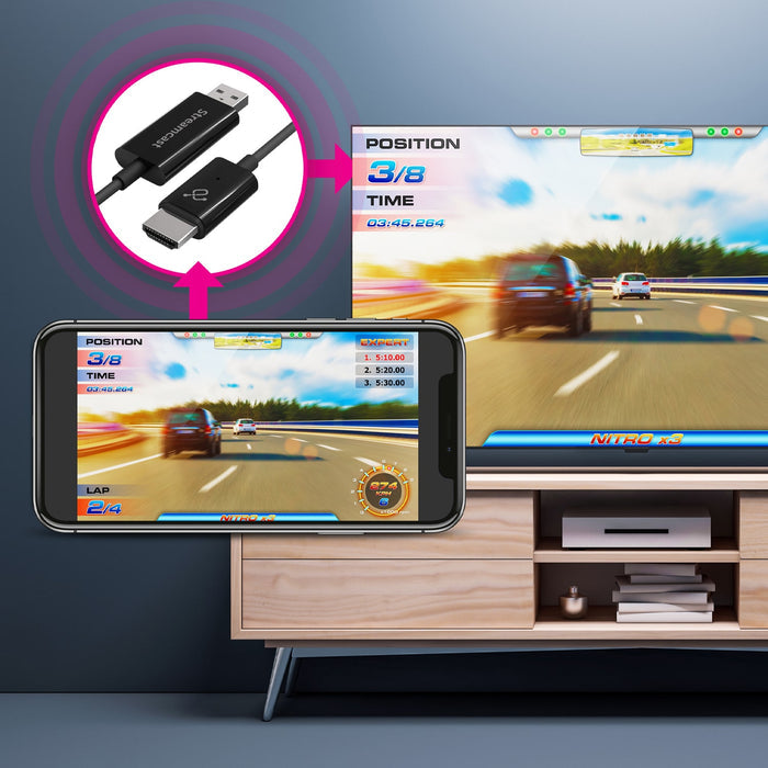 Aluratek Streamcast Wireless HD Display Adapter Zoom Mirror Gaming