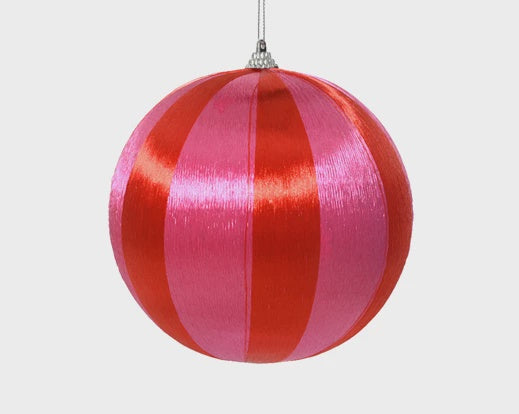 Striped Foam Bauble - Pink