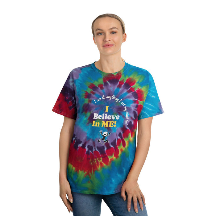 T-Shirt-Tie-Dye Tee — "I Believe In ME!" Spiral Graphic T-Shirt