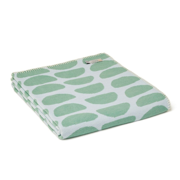 Tweedmill Halfmoon Cotton Throw - Green
