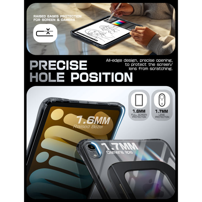 UB Prism Slim Clear iPad Case for iPad Mini 6/7 (8.3") (open box)- Black