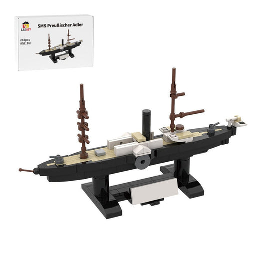 1/300 Scale SMS Preussischer Paddle Steamer Klemmbausteine-LesDiy-Klemmbausteine