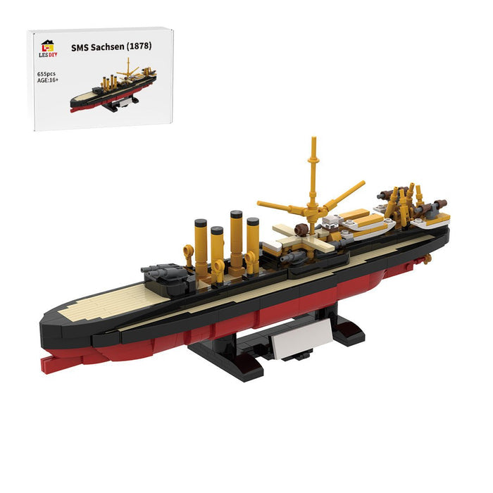 1/300 Scale SMS Sachsen Armored Frigate Klemmbausteine-LesDiy-Klemmbausteine
