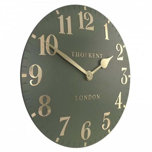 20" Arabic Wall Clock - Lichen Green