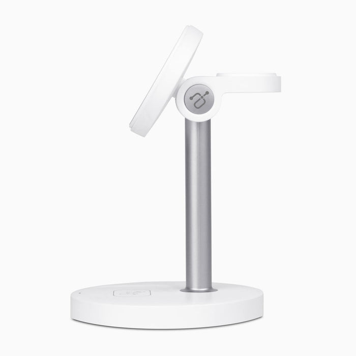 aluratek 3-in-1 qi2 magsafe wireless 15w charging stand side