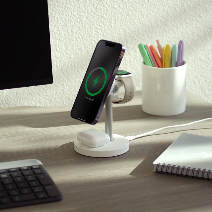 aluratek 3-in-1 qi2 magsafe wireless 15w charging stand lifestyle-desk2