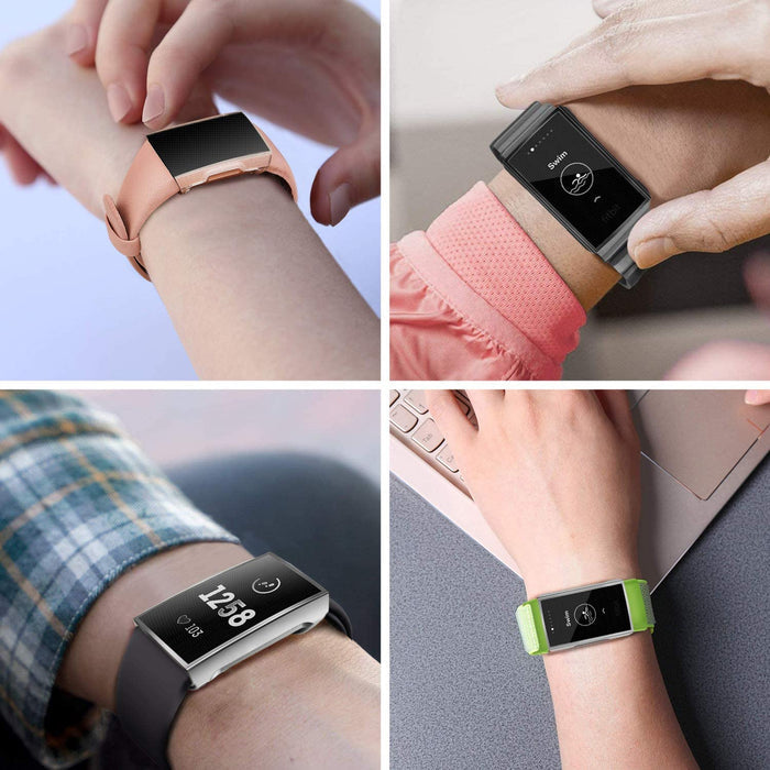 [3 Pack] Fitbit Charge 4/ Charge 3 Screen Protector Case Bumper Cover | Fintie