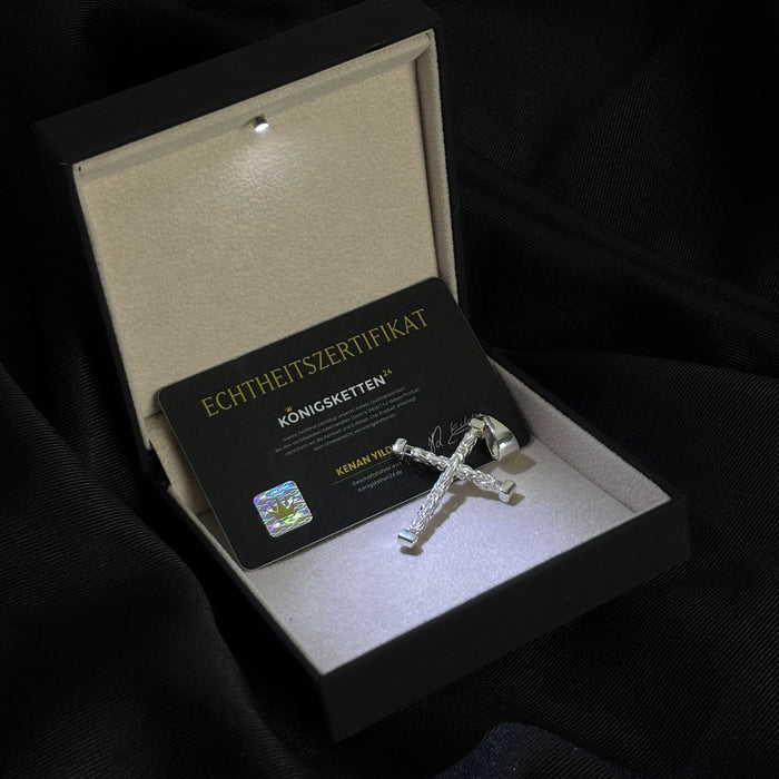 3mm Kreuz Anhänger Königskette - 925er Silber