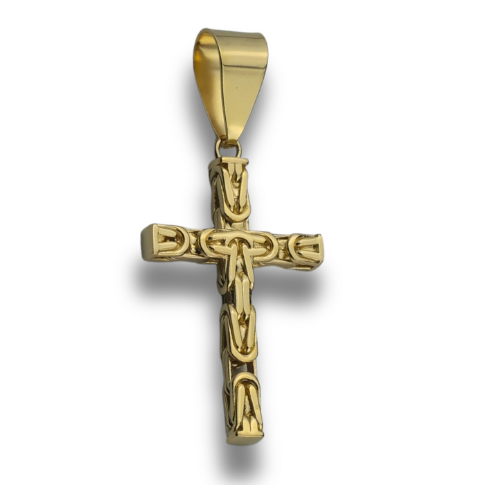 5mm Kreuz Anhänger Königskette - 925er Silber - vergoldet