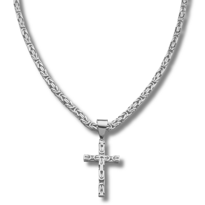 5mm Kreuz Anhänger Königskette - 925er Silber