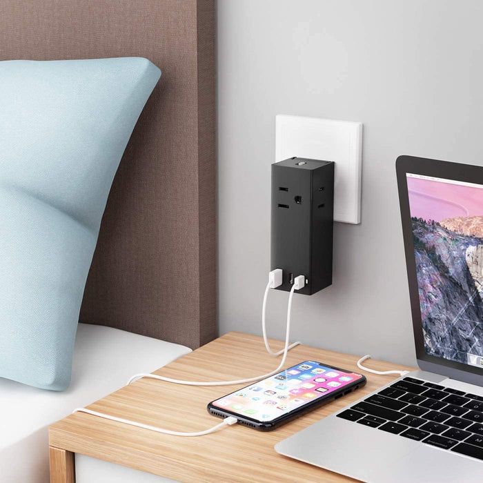 65W USB-C Power Strip Charger with USB +  Dual USB-C, 2 USA Input - Fast Charging (NANFUSE-PS)