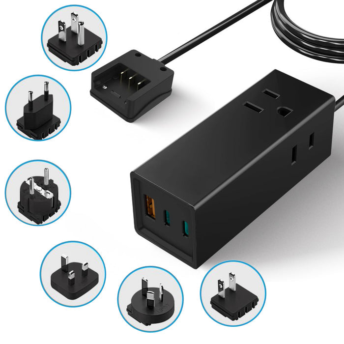 65W World Travel Adapter 3 USB Ports PD 3.0 Ultra Compact Charger (NANFUSE-WS)