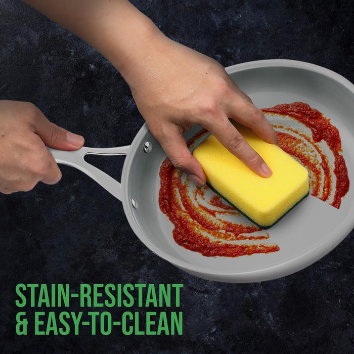 8" Fry Pan Non-Stick Coating Stainless Steel Easy-Clean Dishwasher Safe