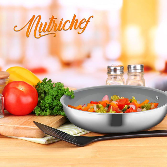 8" Fry Pan Non-Stick Coating Stainless Steel Easy-Clean Dishwasher Safe