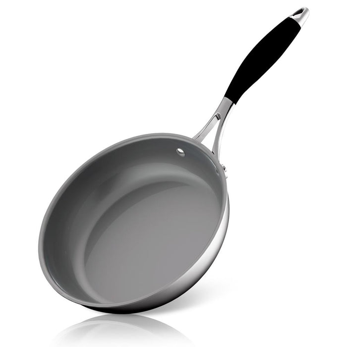 8" Non-Stick Fry Pan - Easy Clean Ceramic Coating, Stainless Steel