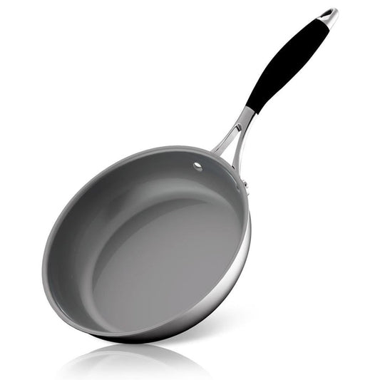 8" Non-Stick Fry Pan - Easy Clean Ceramic Coating, Stainless Steel
