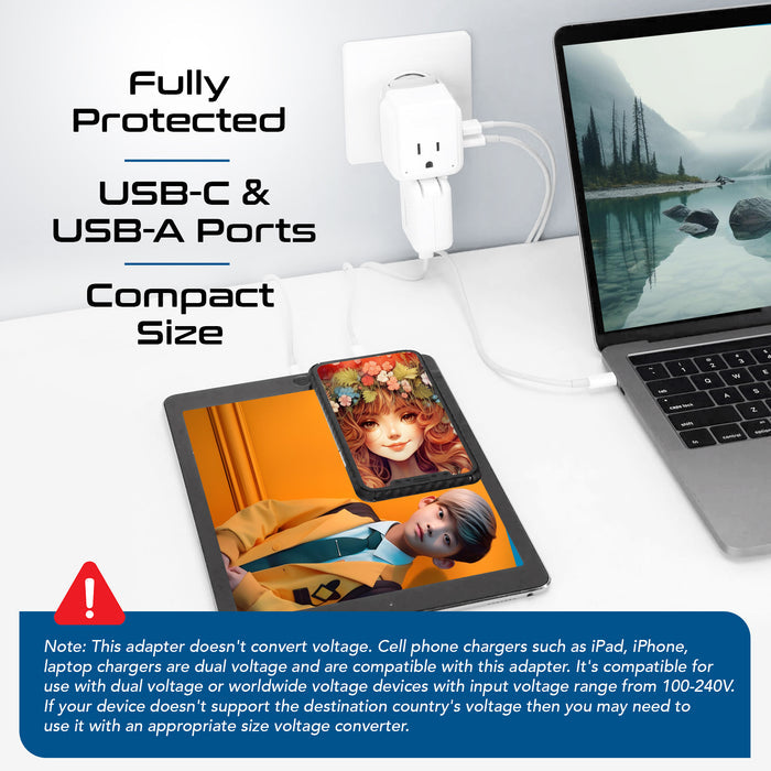 Africa Travel Adapter Set | Type E/F, G, M - USB & USB-C Ports + 2 US Outlets (PAK-AF)