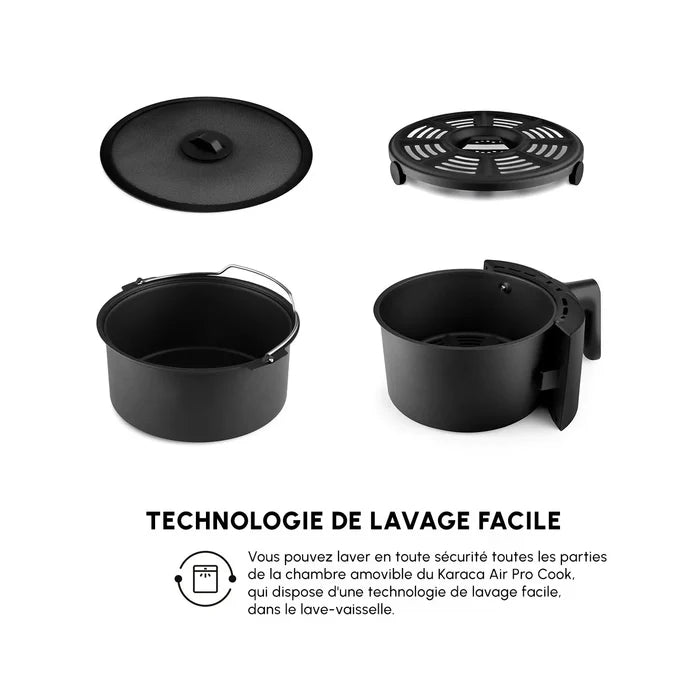Airfryer Karaca Air Cook XL 2 en 1 Space, gris et noir