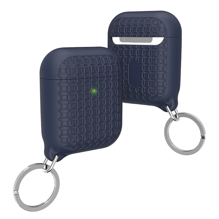 Catalyst airpods gen2/1 case keyring showing the front and back of the case with keyring attached