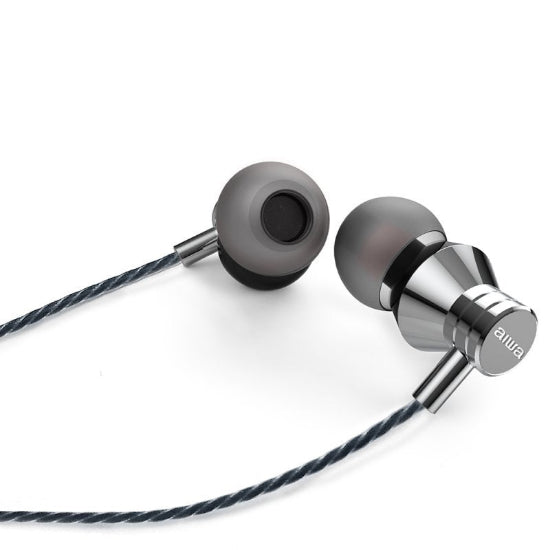 Aiwa Stereo in Ear Headphones, Silver