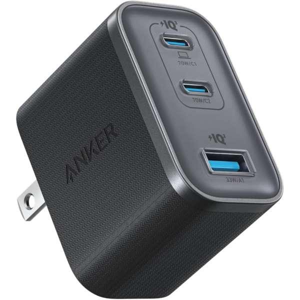 Anker Nano Wall Charger, 70Watts, 3Ports, Black
