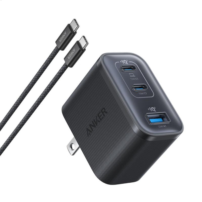 Anker Nano Wall Charger, 70Watts, 3Ports, Black