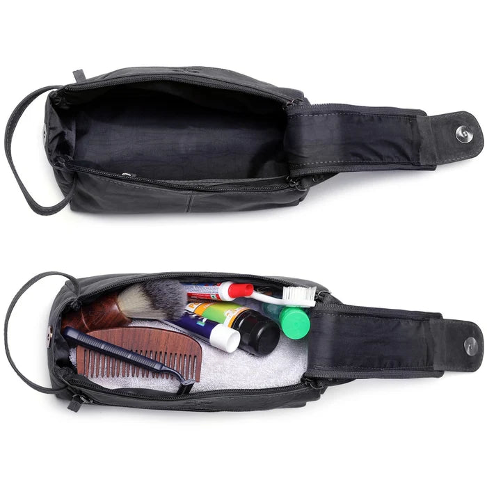 Arden Leather Travel Toiletry Bag (Grey)