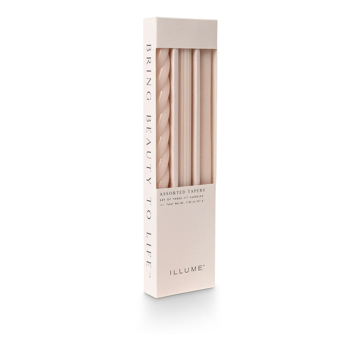 Assorted Pale Pink Candle Tapers 3-Pack