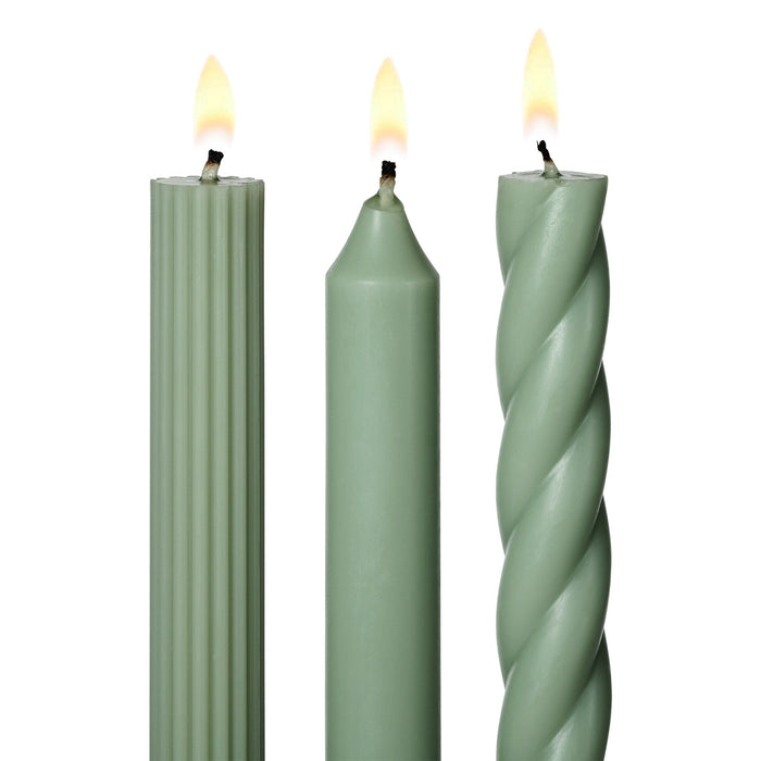 Assorted Sage Green Candle Tapers 3-Pack - Illume Candles - 46271003000