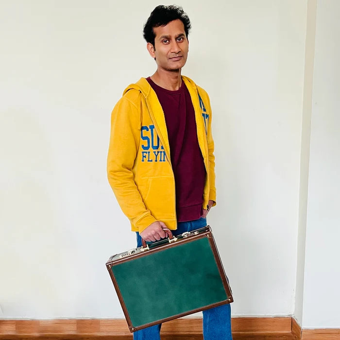 Leather suitcase