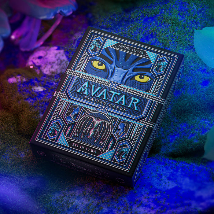 Avatar playing cards with a mystical design on a dark background